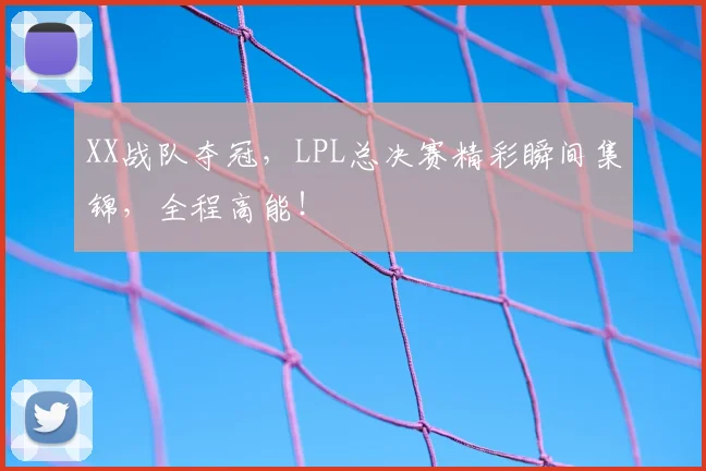 XX战队夺冠，LPL总决赛精彩瞬间集锦，全程高能！
